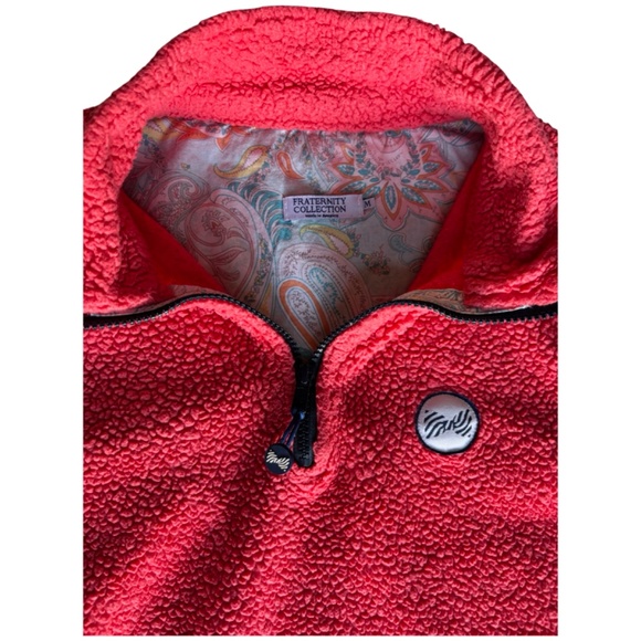 Fraternity Collection 1/4 zip fleece in corral/light red - Medium - Picture 7 of 7